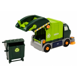 Cartoon Garbage Truck Turning Movable DIY Green