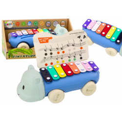Hippopotamus Cymbals On Wheels Instrument For Children Colorful Educational