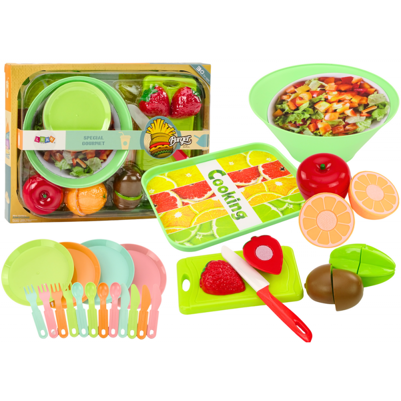 Fruit Cutting Set Salad Cutlery Tray Foodstuffs 25 pcs.