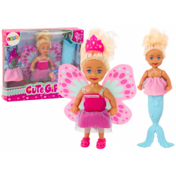 2in1 Mini Doll Mermaid Fairy Tail Wings