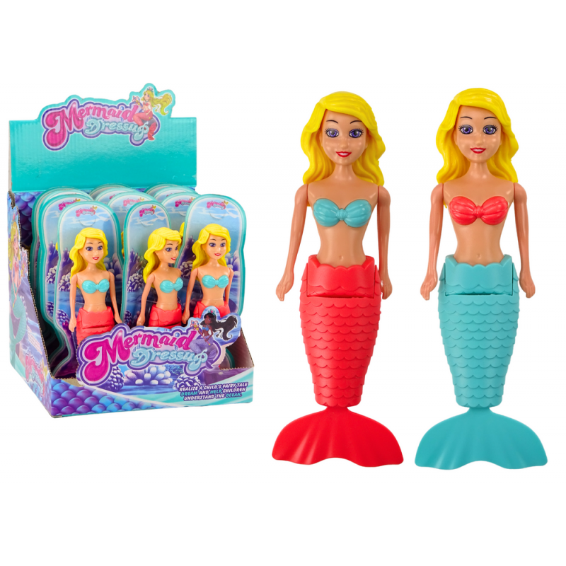 Mermaid Bath Wind Up Water Floating Turquoise Pink Doll MIX