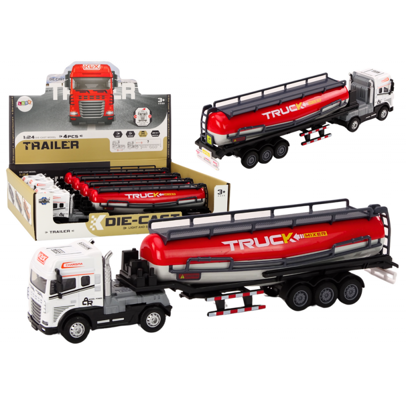Truck With Trailer TIR 1:24 Car Truck Accessories Sounds Tanker