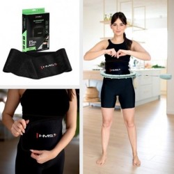 SET HULA HOOP MAGNETIC GREEN HHM14 WITH WEIGHT + COUNTER HMS + WAIST SUPPORT BR163 BLACK PLUZ SIZE