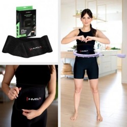 SET HULA HOOP MAGNETIC VIOLET HHM14 WITH WEIGHT + COUNTER HMS + WAIST SUPPORT BR163 BLACK PLUZ SIZE