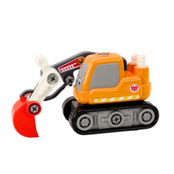 Cartoon Crawler Excavator For Turning DIY Orange