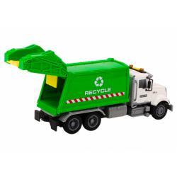 Garbage truck Garbage bins Lights Sounds Drive White and green