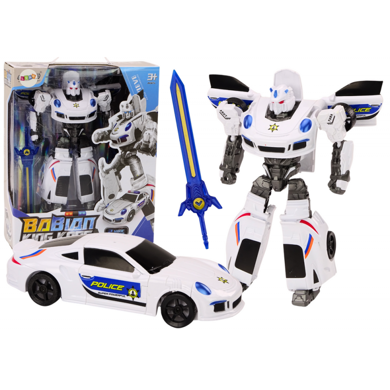 Auto-Robot 2in1 Transformation Police Car White