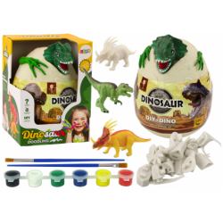 Egg with dinosaurs for painting DIY paint brushes green