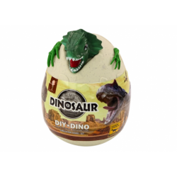 Egg with dinosaurs for painting DIY paint brushes green