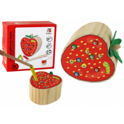 Wooden Strawberry Catch the Worm Magnetic Game