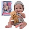 WOOPIE ROYAL Baby Doll 36 cm in Outfit with Teddy Bear Feeding Accessories