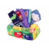 Soft Tissue Box with 6 fabrics and 3 rustling colorful wipes