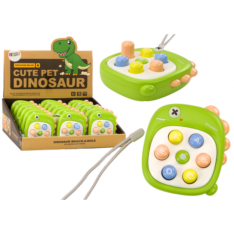 Arcade Game Whack A Mole Letters Dinosaur Green