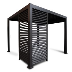 Louvers wall for gazebo MIRADOR-111 123,5cm, dark grey