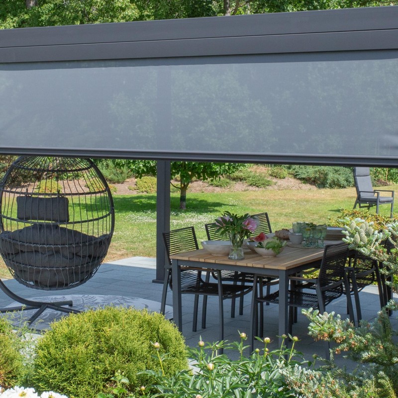 Roll-up screen for gazebo MIRADOR-80 88 3m, grey