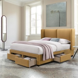 Bed SUGI with mattress HARMONY DUO 160x200cm, yellow