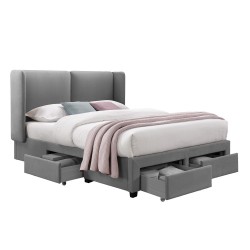 Bed SUGI 160x200cm, grey