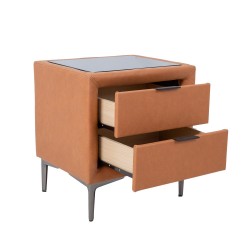 Night stand LENA 50,5x41xH54cm, cognac brown