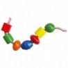 VIGA Set of Wooden Colorful Beads, Threading Blocks
