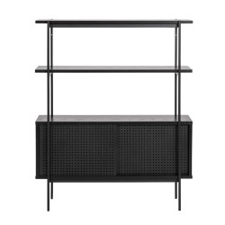 Wall unit ANGUS 94x27xH114cm, black