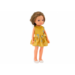 Doll Yellow Dress Brown Hair Large Doll 33cm