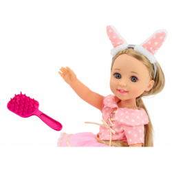 Doll Pink Dress Long Hair Headband Brush 38cm