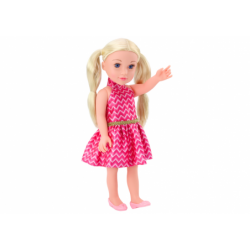 Doll Pink Dress Ponytails Blonde Hair Large Doll 46cm