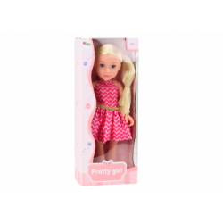 Doll Pink Dress Ponytails Blonde Hair Large Doll 46cm