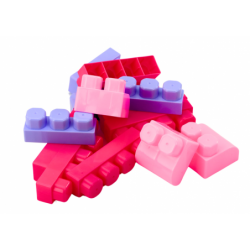 Educational Large Building Blocks in a Bucket Set Pink 160 pcs.