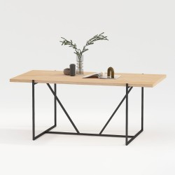 Dining table CINDY 160x90xH75cm, melamine oak