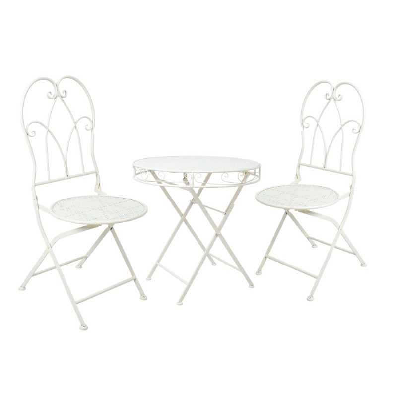 Balcony set SUNDY table and 2 chairs, antique white