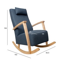 Rocking chair VENLA bluish grey