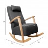 Rocking chair VENLA dark grey