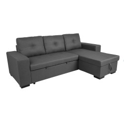 Corner sofa bed CARITA dark grey