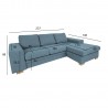 Corner sofa DAGMAR light blue