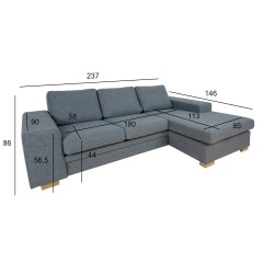 Corner sofa DAGMAR grey