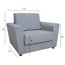 Armchair bed VESPER grey