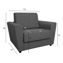 Armchair bed VESPER dark greygrey