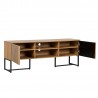 TV table HAMPTON 160x40xH60cm, melamine with oak bark