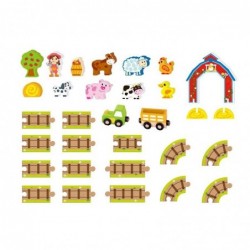 TOOKY TOY Wooden Farm in Suitcase Figures Vehicles