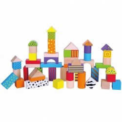 Деревянные блоки Развивающие Viga Toys Ведро 50 элементов