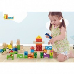 Деревянные блоки от Viga Toys Farm 50 элементов