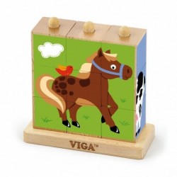 Wooden Puzzle Puzzle Educational Puzzle Viga Toys Farm 9 elements