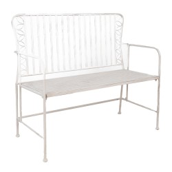 Bench JASMINE 103x50xH93cm, antique white metal