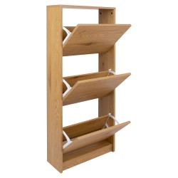 Shoe cabinet AALBORG 49x18xH122cm, oak