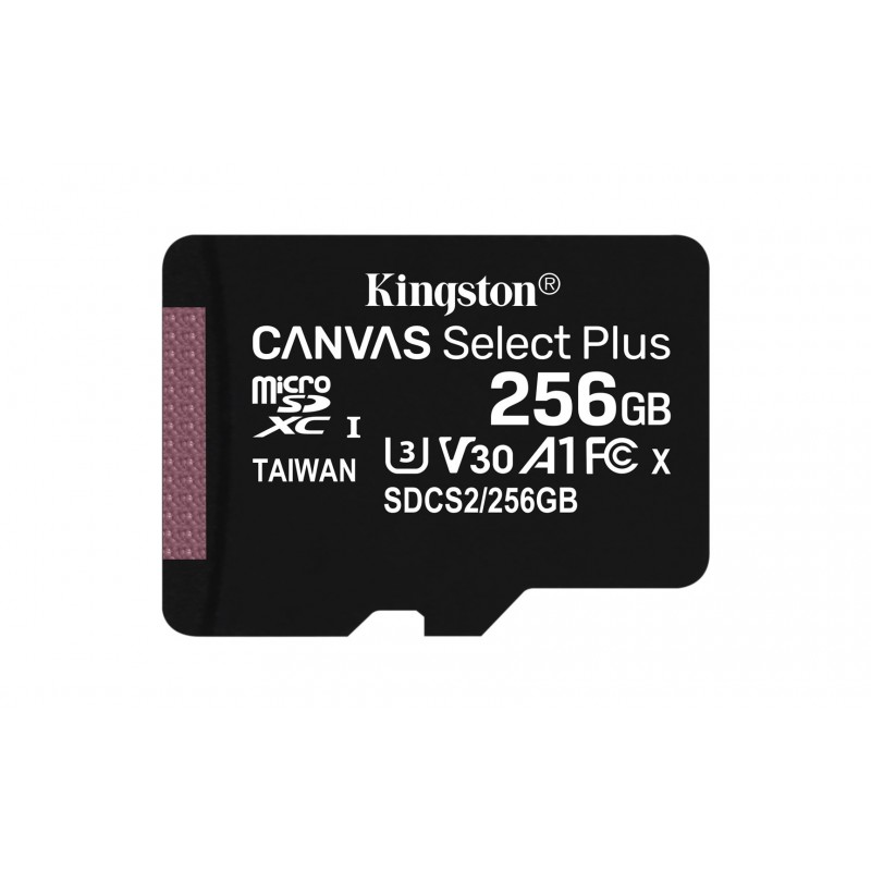 Kingston Technology 256GB micSDXC Canvas Select Plus 100R A1 C10 Single Pack w/o ADP