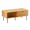 Coffee table LINE 100x50xH45cm, melamine with oak bark