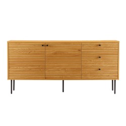 Sideboard LINE 150x40xH74cm, melamine with oak bark