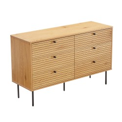 Sideboard LINE 120x40xH75cm, melamine with oak bark