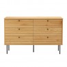 Sideboard LINE 120x40xH75cm, melamine with oak bark